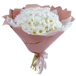 Букет из 15 ромашковых белых хризантем